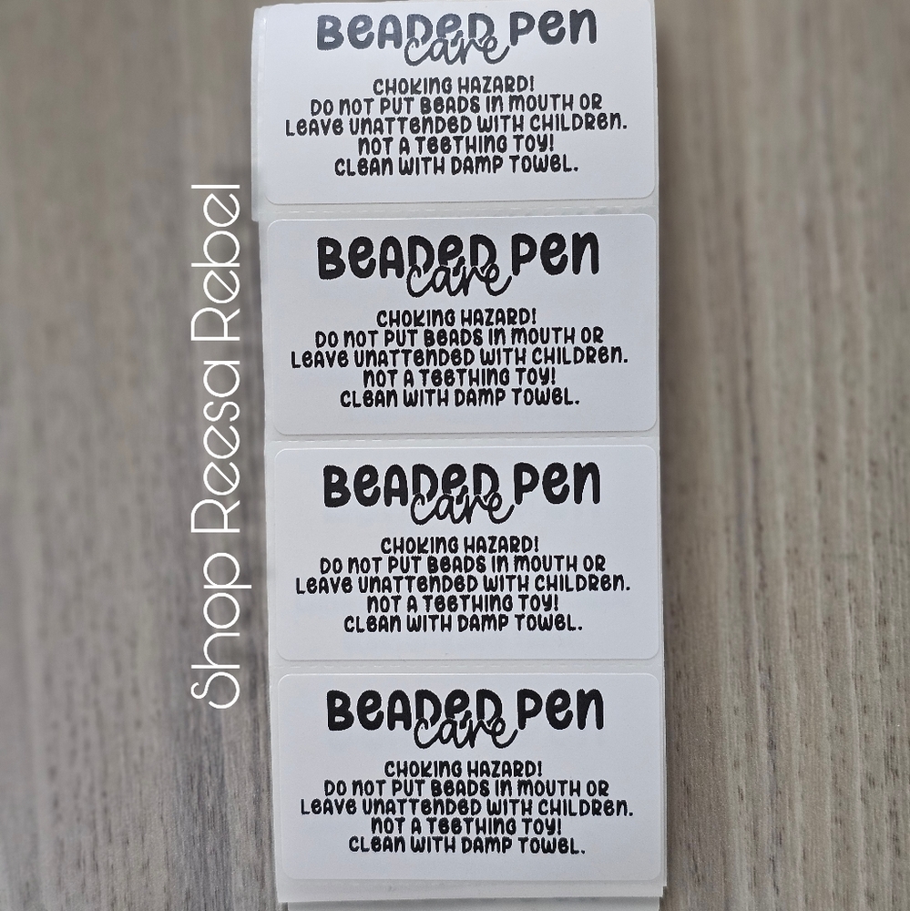 Beaded Pen Care Thermal Labels 50pcs